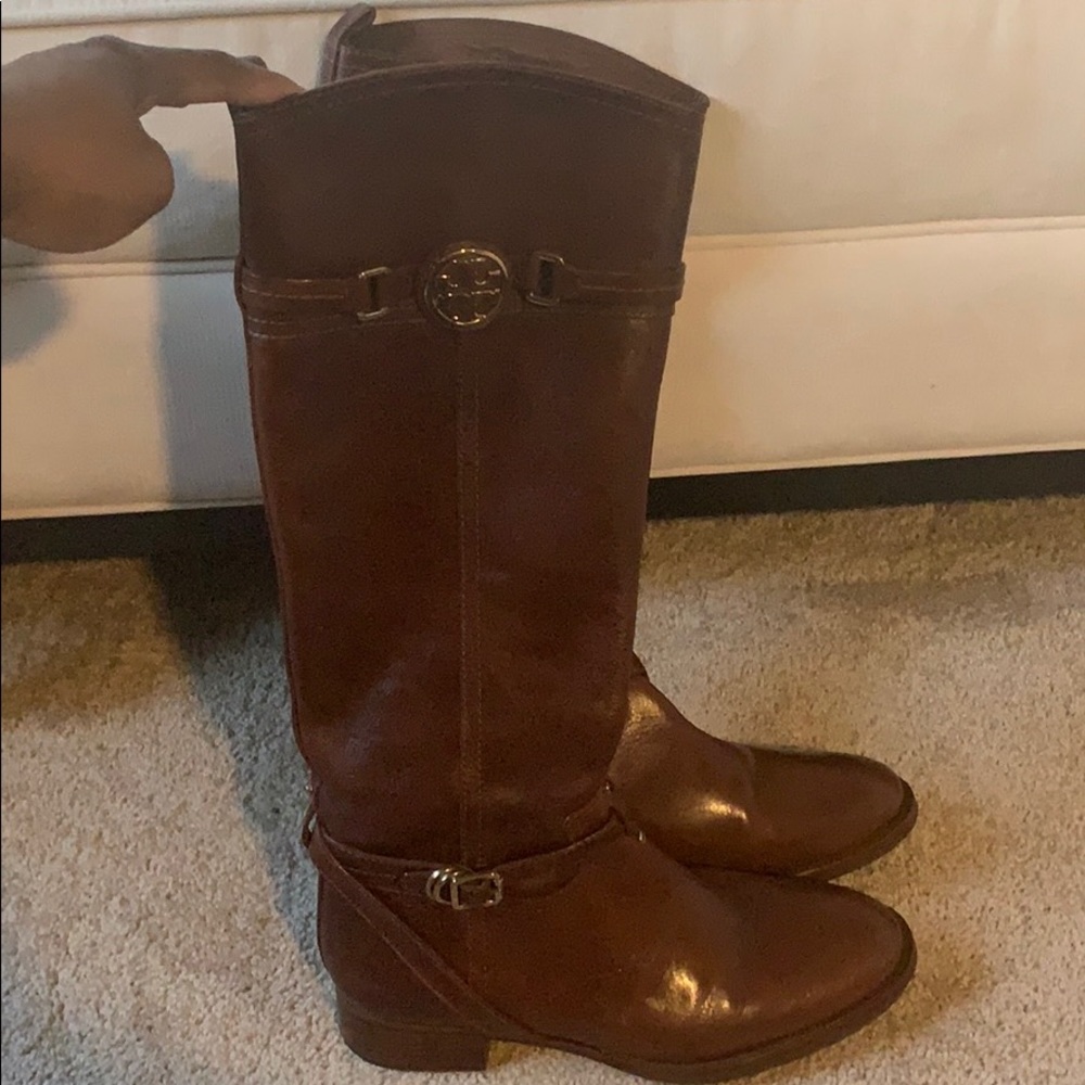 Authentic Tory Burch Brown Rider Boots Size 9 1/2